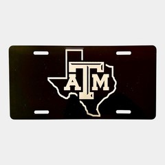 Texas A&M Aggies Metal Tag License Plate Black and Silver