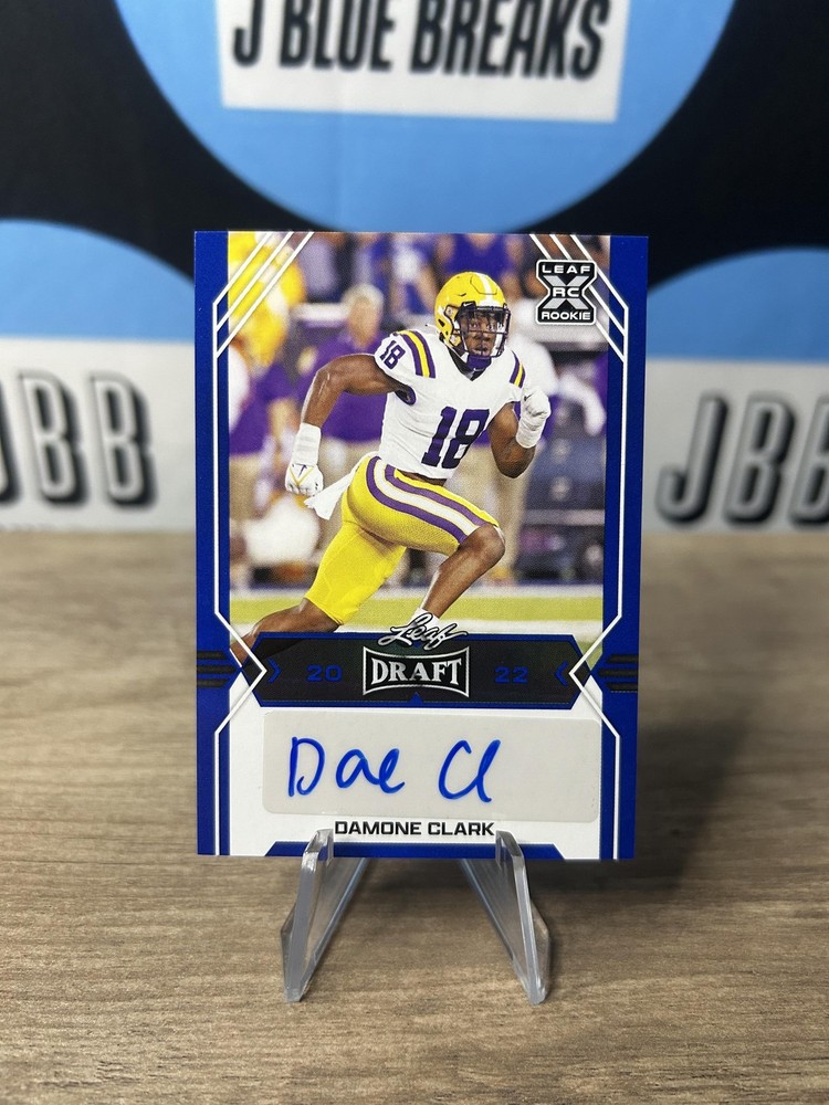 2022 Leaf Draft #BA-DC1 Damone Clark Rookie Auto Blue