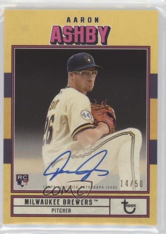 2022 Topps Brooklyn Collection Gold 14/50 Aaron Ashby #AC-AA Rookie Auto RC 5h0