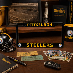 Pittsburgh Steelers License Plate Frame Cover – Black – EliteAuto3K