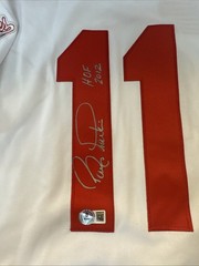 Barry Larkin Signed White Mitchell & Ness Reds Jersey with Hof 2012 & Beckett