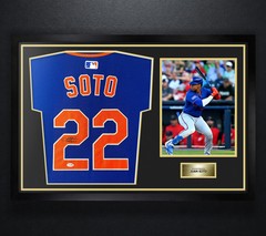 Juan Soto Signed New York Mets Nike Jersey Framed JSA COA Auto Display