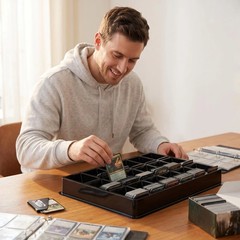 Trading Card Sorting Tray 5 Pack 18 Compartments Stackable Card Organizer TCG