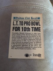 1991 Lawrence Taylor Stadium Club Charter Member New York Giants
