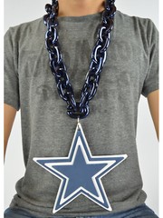 New NFL Dallas Cowboys BLUE Fan Chain Jumbo Size Necklace Foam