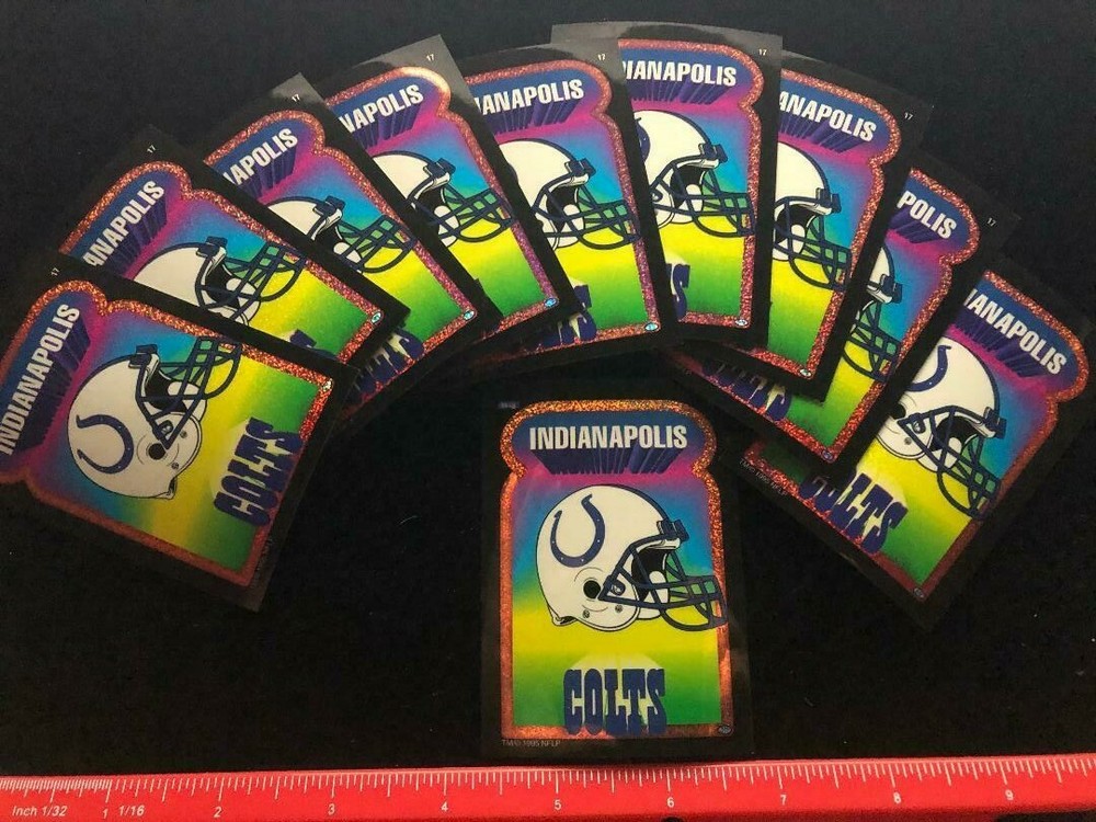 10 Count NEW Indianapolis Colts Prismatic Sticker Sheet 2.5 x 3.5 inches