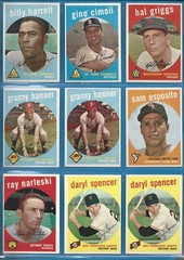 1959 Topps Baseball Common Players- Fill your set -Ex To Exmt – No Creases