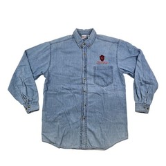 Mens Indiana Hoosiers Denim Button-Up Shirt True Fan Sportswear M Cotton