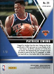 Patrick Ewing 2020 Mosaic Black Gold Prizm SSP 1/8 New York Knicks