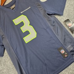Nike Team Apparel Russell Wilson NFL Jersey Navy Seattle Seahawks Youth L Large