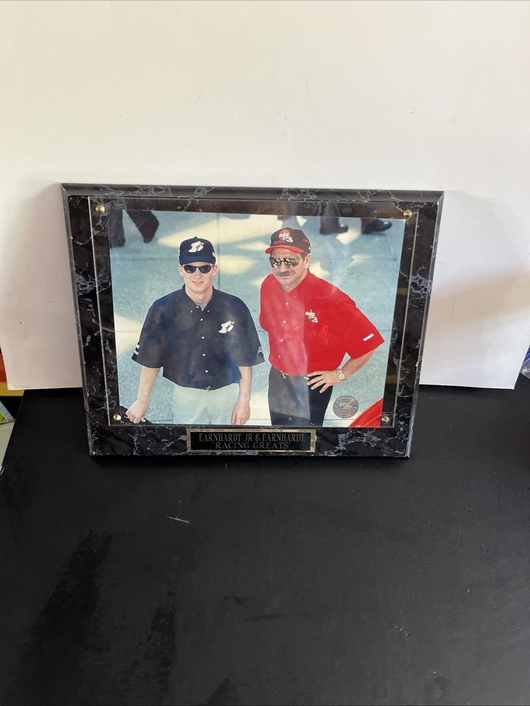 Dale Earnhardt Jr and Sr Racing Greats Wall Plaque Picture 13″ X 10 1/2″