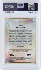 Kahlil Watson Marlins Signed 2022 Bowman Framed #TCA-KW #1/10 PSA 9 Rookie Card