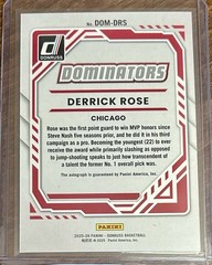 2025 Panini Donruss Derrick Rose Dominators Auto #6/25 Chicago Bulls