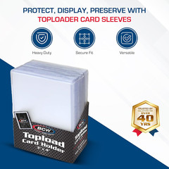 100-CT TOPLOAD CARD HOLDER Baseball Trading Card Sleeves Hard Plastic Clear Case
