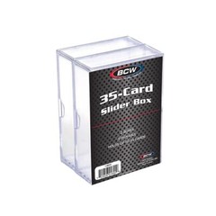 6 packs of 2 (12) BCW 2-Piece Slider Boxes. Holds 35 Standard Sized Cards.