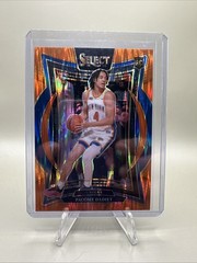 Pacôme Dadiet 2024-25 Panini Select Courtside Orange Flash Prizm RC Knicks #268