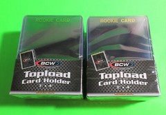 50 Rookie Topload Card Holders – Rookie Imprinted in GOLD, 3 X 4 RIGID PLASTIC