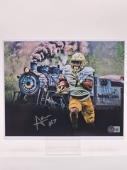 Audric Estime Notre Dame Signed 8×10 Photo Beckett Witnessed