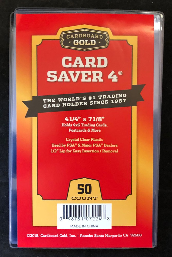 50 Card Saver 4 IV Semi Rigid Card Holders – New Sealed Pack – Priority Shipping