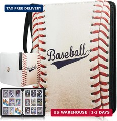 1080 Pockets Baseball Card Binder 9 Pocket, Trading Card Binder With 60 Removabl