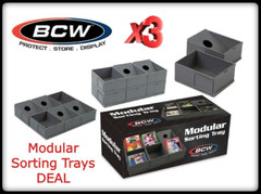 3 BCW Modular Sorting Tray 6 Cells Pack For Toploaders, Sleeves & Magnetics DEAL