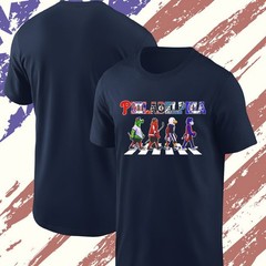 Philadelphia Sports Mascots Abbey Road T-Shirt Phanatic Gritty Swoop Franklin