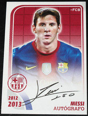 2012-13 Panini FC Barcelona Stickers Lionel Messi Autografo Base #163 2013