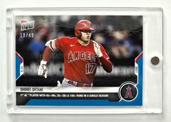 2021 Topps Now #878 Shohei Ohtani 1st AL Player 45+ HR 25+ SB 100+ RBI Blue /49