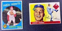 1959 Topps Robin Roberts and 1955 Topps Johnny Podres