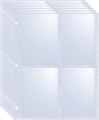 20 Pack 160 Pockets 2.5×3.5 Trading Card Sleeves,A5 Binder 4 Pocket Card Sleeves