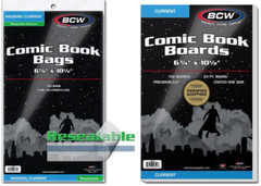 200 BCW Resealable Comic Book Bags (Modern/Current) and Boards Acid Free