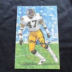 Mel Blount Pittsburg Steelers Goal Line Autograph Blue Ink HOF