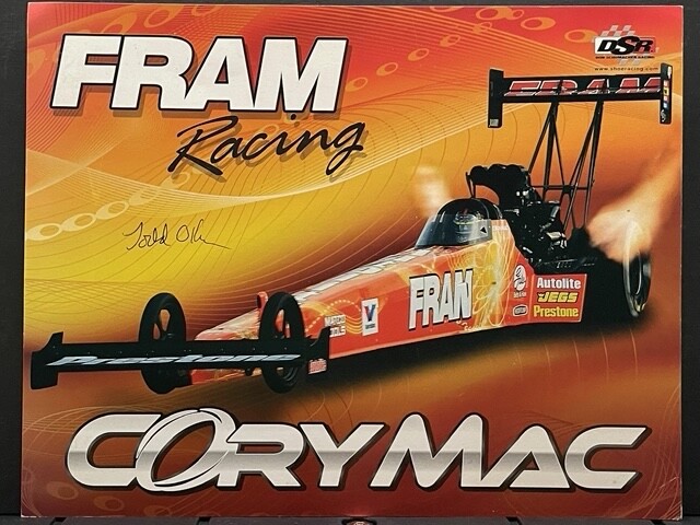 VRHTF NHRA VTG SIGNED BY TODD OKAHARA CORY MAC FRAM TF DRAGSTER HAND OUT