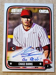 2024 Onyx Vintage Chase Burns On-Card Auto Inscribed “Go Reds!” 5/10 SSP RC Reds