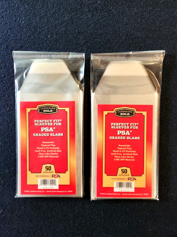 100 Perfect Fit Sleeves for PSA Graded Slabs Cardboard Gold Brand New