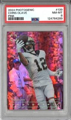 Chris Olave New Orleans Saints 2024 Photogenic Pink /15 PSA 8