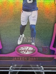 2025 Panini Certified – Rookies Jaxson Dart #016 Mirror Pink /225 (RC)