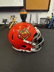 BALTIMORE ORIOLES MINI NFL FOOTBALL RIDDELL SPEED GLOSS ORANGE CUSTOM HELMET MLB