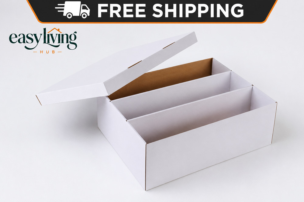 Card Storage Box,3 Rows about 2400 Count Collector Cards Box with Divider,Tradin