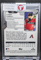 CORBIN CARROLL 2025 TOPPS PRISTINE GOLD REFRACTOR /50 ENCASED DIAMONDBACKS