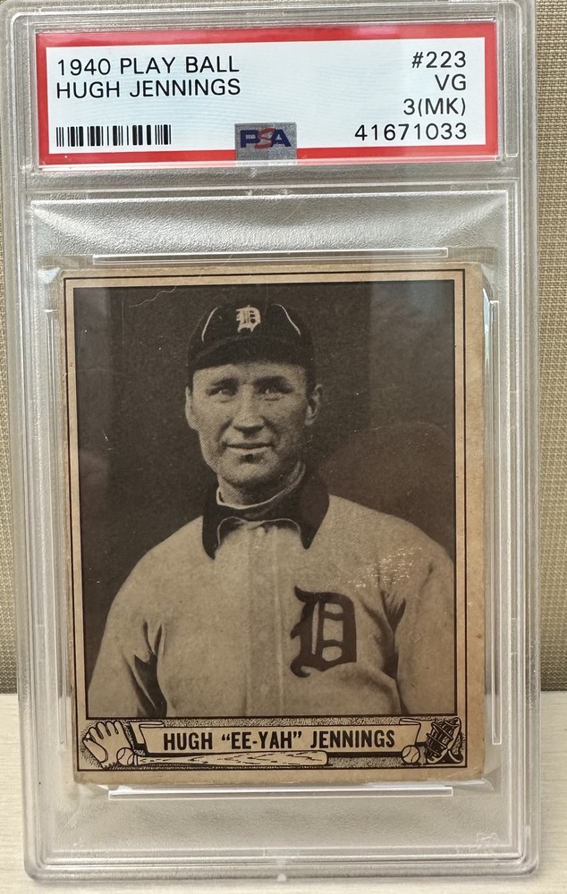 1940 Play Ball – Hughie Jennings #223 PSA 3 MK