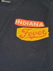 Indiana Fever Women’s Spirit Jersey Fanati Patches Oversized L/S T-Shirt Size XL