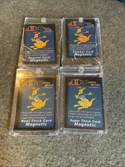 Lot Of 4 Magnetic Trading Card Holder Case 20pt, 50pt, 120pt, & 180pt New