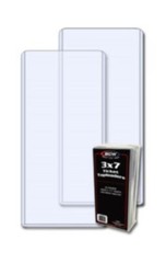 Lot of 100 BCW 3 x 7 Ticket Hard Plastic Topload Holders rigid 3×7 protectors