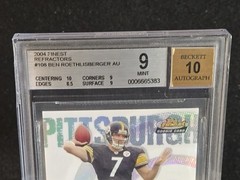 Ben Roethlisberger 2004 Finest Refractor #108 BGS 9/Auto 10 Rookie RC 140/199