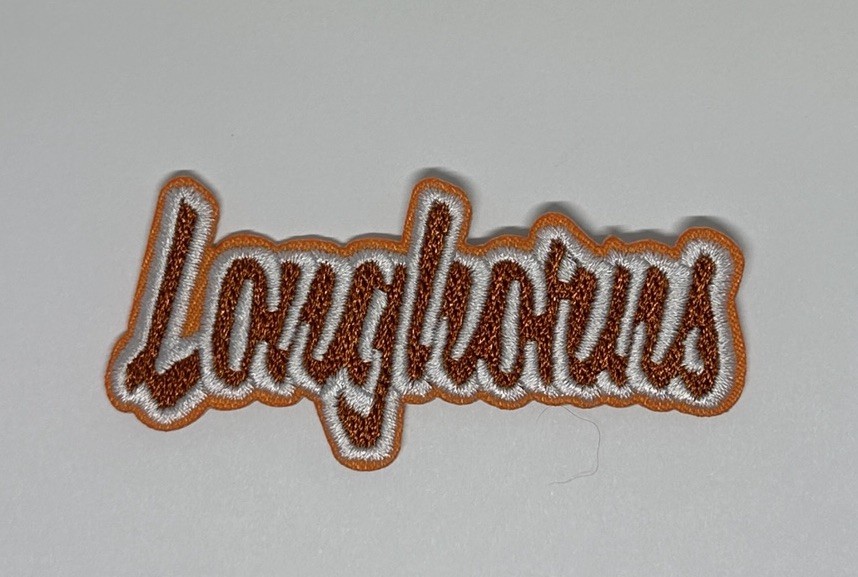 Texas Longhorns Patch Script 3” X 1.5” Iron On Embroidered Hook’em