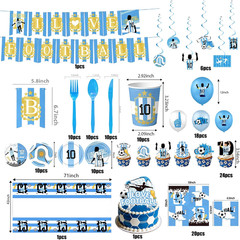 Soccer Party Decorations World Flags Tableware Set Banner Balloons Cake Decor