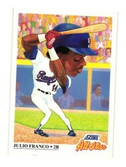 1991 Score #392 Julio Franco Texas Rangers
