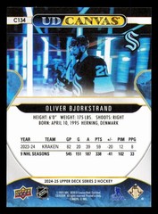 2024-25 Upper Deck #C134 Oliver Bjorkstrand UD Canvas Seattle Kraken