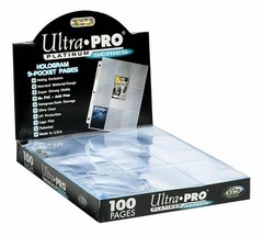 Ultra Pro Platinum Sports Card Sheets Box of 100 Hologram 9-Pocket Pages NEW